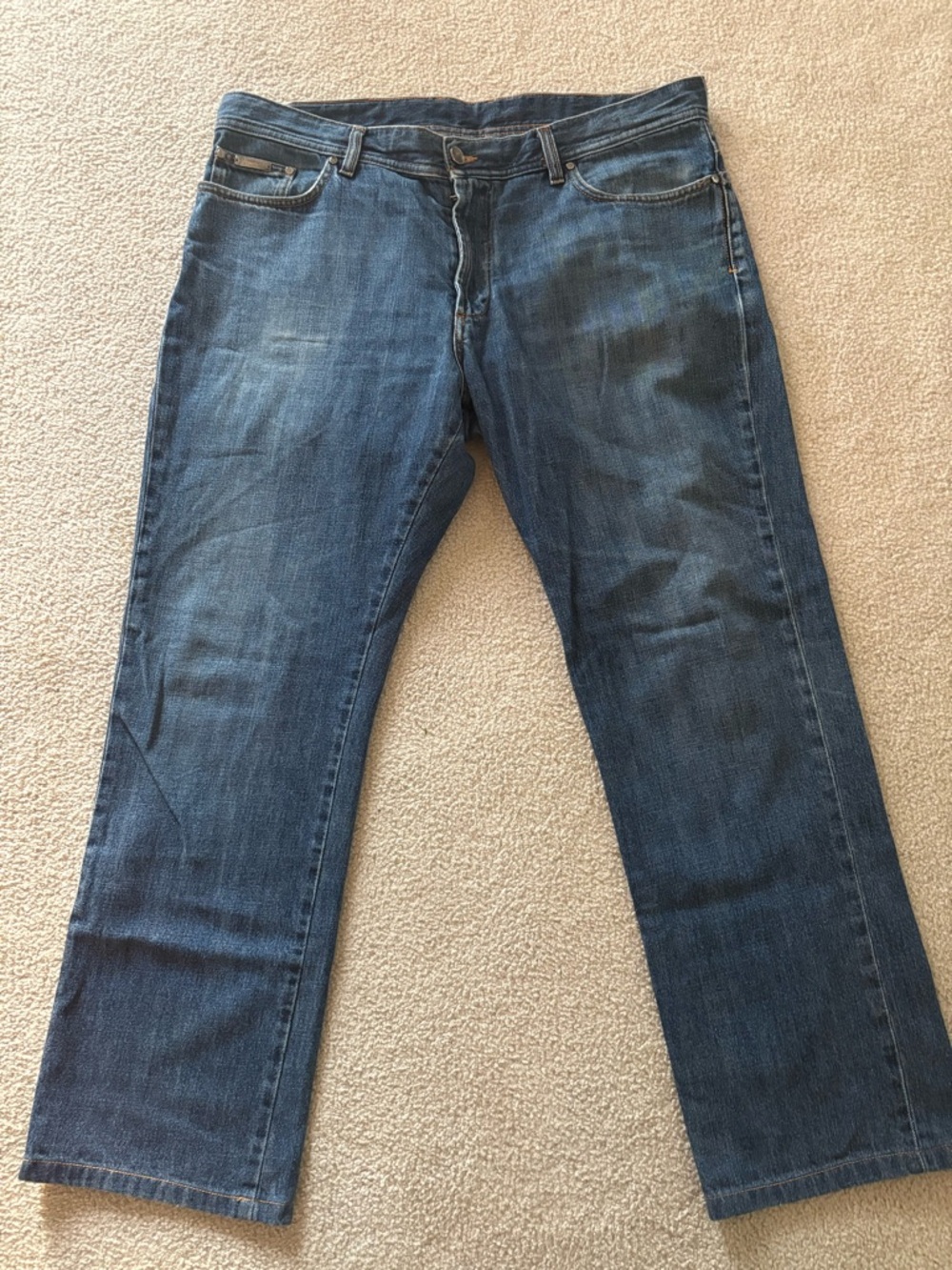 Versace Men's Straight Jeans in Dark Blue Wash